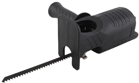 Jelquix Reciprocating Saw Attachment Kit for Cordless Drill with Premium Blades and Stable Design for Wood Metal Meat Cutting, Lightweight and Easy to Use for Most Electric Drills (ABS, 3pcs)