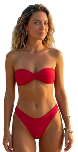 Women Stylish Bikini Sets Solid/Dots Print Sleeveless Bra with Low Waist Briefs Bathing Suit 2 Piece Swimsuit