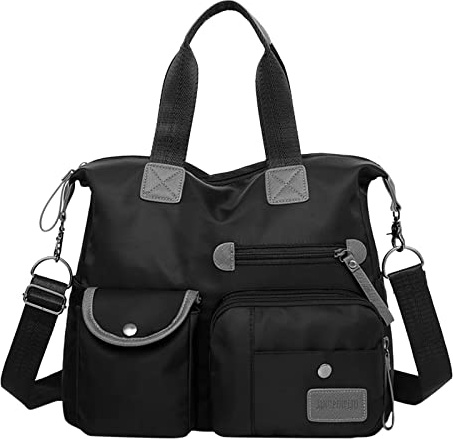 PZCHTIC Handtasche für Damen, Nylon, Umhängetasche, Handtasche, Herz-Handtasche, Schwarz , Einheitsgröße