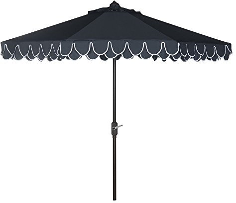 Safavieh Parasol de Patio Métal, Marine et Blanc, 255 X 255 X 248 Cm