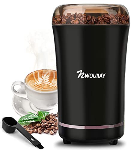 NWOUIIAY Moulin à Café Multifonction 300W Moulin Électrique pour Graine avec Lames en Acier Inoxydable pour Moudre du Café des Noix et du Poivre