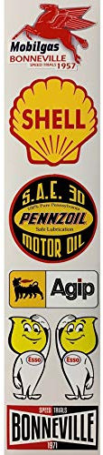 24/7stickers MG647 / 7X Aufkleber ÖL Breite je ca. 6 cm Shell STP Gasoline Oldtimer Racing Vintage Retro Kult Sticker Rennsport Hot Rod USA V8 Pennzoil