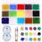 Rustark 4mm 1800 Pcs Crystal Glass Beads Bicone Shaped Faceted Findings Spacer Charm Beads Assorted Coating Colors with Container Box and 2 Pcs Cord for Bracelets Necklaces Jewelry Making (15 Colors)