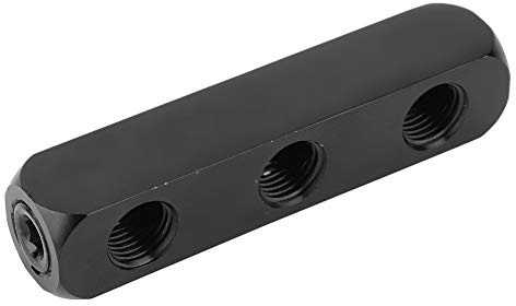 Garosa 1/4 Inch BSPP Thread Air Hose Manifold Block, Stainless Steel, 3 Way 4 Way Pneumatic Inline Splitter for Air Tools Compressor Connection