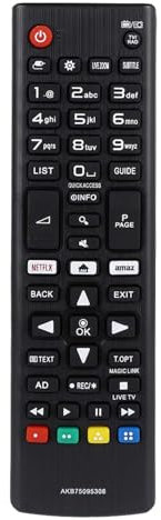 FOXRMT Replacement LG TV Remote for AKB75095308 AKB75675311 AKB74475481 AKB75375608 and Other LG Smart TV Remote Controls - No Setup Required Universal LG Remote Control for TV