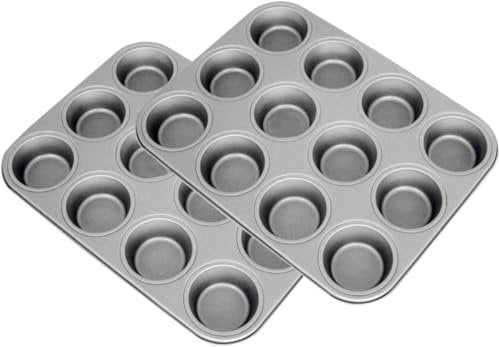 Samuel Groves 2X 12 Muffin Fairy Cake Mince Pie Yorkshie Pudding Tray Non Stick Made in England