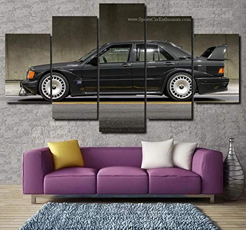 104Tdfc Bild Bilder Auf Leinwand 5 TLG Poster, Leinwandbild,Mercede Bencar 190E EVO II Wandbilder 5 teilig Bilder wandbild Leinwandbild Poster Wohnzimmer Schlafzimmer Wand Dekoration XXL Tapete
