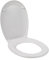 Beldray LA033758 Asiento De Inodoro, Rápido Y Fácil De Ajustar, Asiento De Tocador De Madera Con Cierres De Acero Inoxidable, Comodo, Limpia Con Facilidad, Blanco Con Ranuras