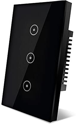 UseeLink Interruttore della luce Intelligente WiFi, Controllo Vocale Funziona con Alexa e Google Home, Timer e Condivisione Dispositivo, È necessario il filo di neutro, nero 3 way