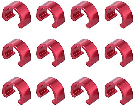 X AUTOHAUX 12pcs Bicycle Brake Cable Clip C Style Clamp Aluminium Alloy Red