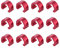 X AUTOHAUX 12pcs Bicycle Brake Cable Clip C Style Clamp Aluminium Alloy Red