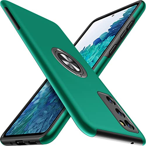 AOUIA für Samsung Galaxy S20 FE Hülle, [TPU Flexibler Rahmen + Harte PC Rückseite] [Anti Kratzer] [360 ° Drehbare Halterung], Stoßfestes Hülle für Samsung Galaxy S20 FE 6.5 4G/5G (Grün)