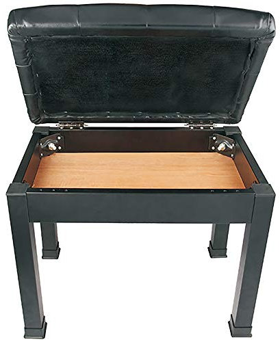 DRSM Klavierhocker Tastatur Sitzbank Klavierhocker mit Storage Buch Box Thick Massivholzplatte Electric Piano Hocker Musikinstrument Hocker Gitarrentrommel Orgel (Schwarz 54x34x45cm)