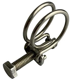 Boltza Doppeldraht-Schlauchschellen, Edelstahl, 33–38 mm, Teichrohrschraube, dicht, Koi-Fisch-Fitting, Filterpumpenklemme, Silber, 10 Stück