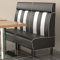 GGMMÖBEL American 1 | Dinerbank | B:H 100 x 128 cm | Gestreift | Schwarz | Leder | American Diner Möbel, American Dinerbank