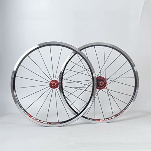 Fahrrad Laufrad 20 406/451 BMX Laufradsatz Zusammenklappbarer Fahrradradsatz Hohlkammerfelge V-Brakes Schnellspanner Nabe Für 7 8 9 10 11 Speed (Color : Red, Size : 406 74-130mm)