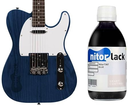 Gitarren Beize/Woodstain Blue/Blau auf Nitrobasis 250 ml Flasche