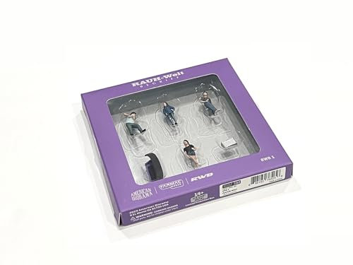 RWB 2,5 cm 6-teiliges Druckguss-Figuren-Set RAUH-Welt Begriff für Modelle im Maßstab 1:64 von Tarmac Works & American Diorama T64F-009-BK