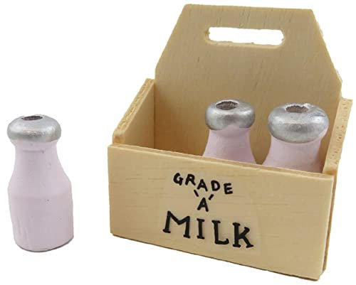 Melody Jane Dolls House Crate of Milk Bottles Door Step Kitchen Country Store Farm Accessory