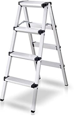 TREPPE Escalera Aluminio Plegable Tijera Doble Cara 4 Peldaños