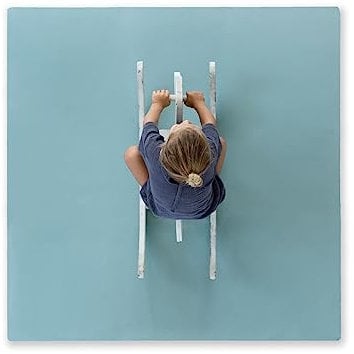 Toddlekind Baby-Puzzlematten, 9-TLG. mit Randteilen, ungiftige Schaumstoffmatten, für Bauchzeit & Krabbeln, neutrale Farben, 45 × 45 cm je Teil, Gesamtfläche: 131 x 131 cm, Mineral/Blau