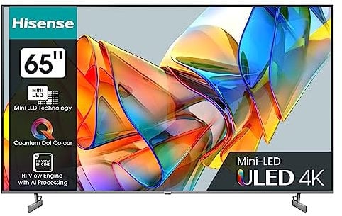 Hisense 65U6KQ Mini-LED VIDAA Smart TV, 65 Pulgadas Televisor, con Quantum Dot Colour, Full Array Local Dimming, Dolby Vision & Dolby Atmos, AirPlay, Procesador Hi-View Engine (Nuevo 2023)
