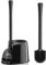 Toilet Plunger and Brush Set, Silicone Toilet Brush and Plunger with Ventilated Holder, 2-in-1 Bathroom Cleaning Combo with Caddy Stand(Black)