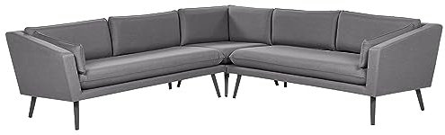 Modulares 5-Sitzer Garten Ecksofa grau Wohnlandschaft L-Form Modern Loretello