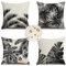 Outdoor Wetterfest Kissenbezug 60x60 cm 4er Set Schwarz Kissenbezüge Weiss Outdoor Kissen Wasserdicht Leinen Sofakissen Dekokissen für Garten Couch Terrasse Bank Stuhl Outdoor Heimdekoration Geschenke