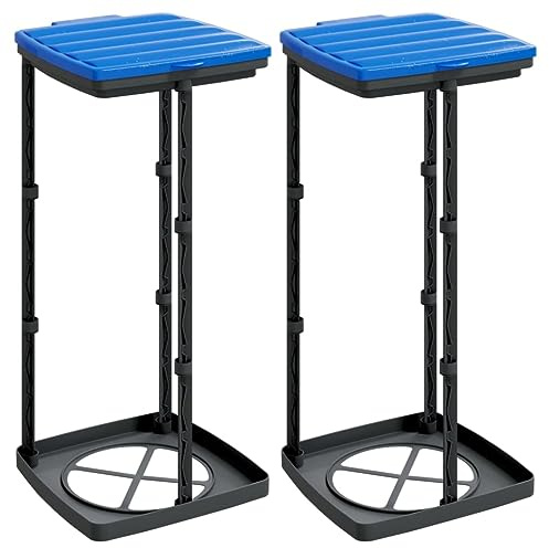 vidaXL Müllsackständer 2 STK. Schwarz und Blau 60 L PP