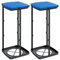 vidaXL Porte-Sacs poubelles 2 pcs Noir et Bleu 60 L PP, Support de Sac, Support de Sac de déchets de Jardin, Support de Sac Poubelle de Camping