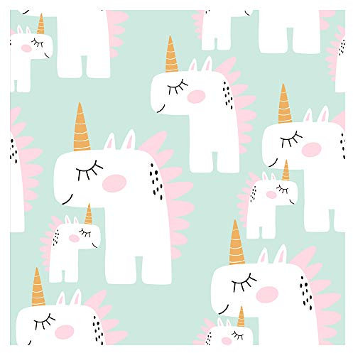 murando PREMIUM Vlies Tapete Deko Panel Fototapete Kinderzimmer Wandtapete Wanddeko 10 m Tapetenrolle Mustertapete Wandtapete modern design Einhorn Pastell für Kinder e-B-0014-j-a