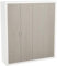 Homey - Armario 4 Puertas Batientes con Altillo Modelo Omabella para Dormitorios de Matrimonio o Individuales, Color Andersen Pino - Gris, Medidas: 196 cm (Ancho) x 208 cm (Alto) x 50 cm (Fondo)