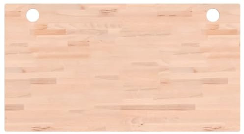 vidaXL Schreibtischplatte, Tischplatte mit 4 abgerundeten Ecken, Arbeitsplatte Platte für Schreibtisch Esstisch, Holzplatte Bürotischplatte, 110x60x2,5 cm Massivholz Buche