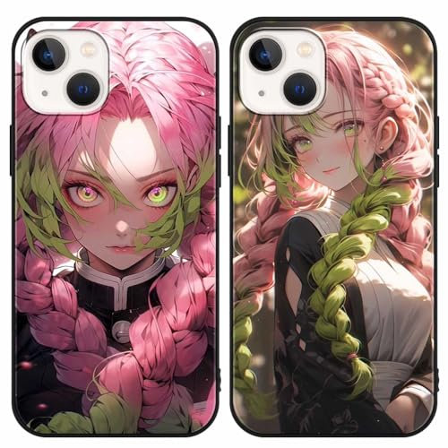 2 Stück Handyhülle für Apple iPhone 15 Hülle 6.1 Zoll, Anime Kanroji Mitsuri Mode Muster Design Manga Case Cartoons Schutzhülle TPU Silikon Ultra Dünn Charmant für Jungen Frau