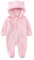 Alunsito Baby Boy Girls Solid Bear Auricolari Felpa con cappuccio Pagliaccetto Body invernale Vestito caldo Bambino Cerniera Tuta in pile Rosa chiaro 3 0-3 mesi