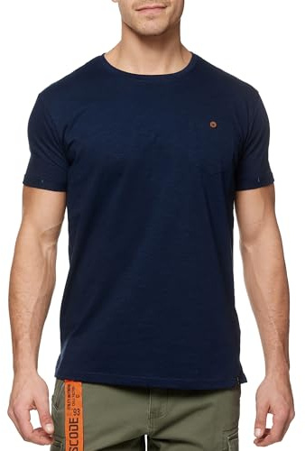 Indicode Herren INJon T-Shirt Sommershirt aus Baumwolle mit Brusttasche