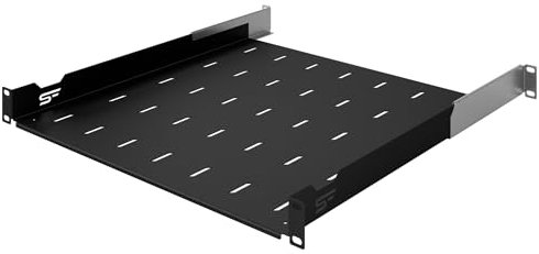 Stalflex Serveur Baie de Brassage 19 Pouces 1U 450mm - Acier Robuste - Racks pour Ordinateur et Serveur - Plateau Cantilever Universel Réglable Ventilé pour Montage en Rack Serveur