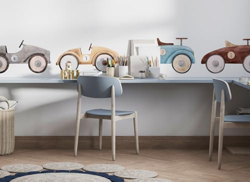 Osomhome - Wandtattoo Kinderzimmer Junge - Wandtattoo Auto [Größe S] | Wandsticker Kinderzimmer Jungen & Mädchen, Wandaufkleber Kinderzimmer & Babyzimmer, Kinder Wandtattoo | os7603