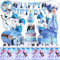 93 Stück Froze Geburtstag Deko Set, Partygeschirr Kindergeburtstag Eiskönig, Anna Und Elsa Geburtstagsdeko Ballons, Helium Luftballons Eiskönig, Frozen Tischdeko Geburtstag, Elsa Party Set