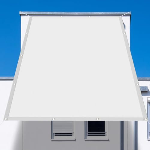 Voile d'ombrage Rectangulaire imperméable 2 x 7 m Pare-Soleil Rectangulaire Auvent Imperméable UV Protection pour Piscine, Camping, Pergola, Blanc
