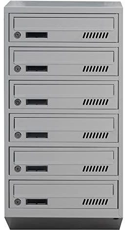 Briefkasten mit Wandbefestigung Euro GDS 6 RAL 7035 Briefkasten Depot 6 mit 6 Unterkünften, Briefkastenanlage