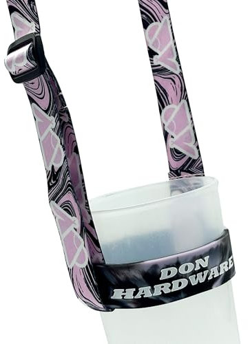 Don Hardware Water Bottle Holder with Strap – Hands-Free Bottle Carrier & Festival Cup Holder Lanyard, Beer Holster & Pint Glass Sling, Crossbody Drink Strap for Walking & Hiking