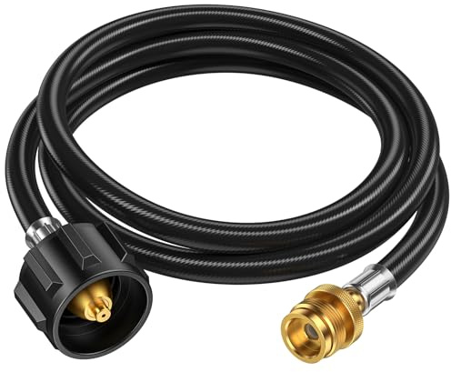 Alloxity Propan-Schlauchadapter, 1,8 m lang, 0,5 kg auf 9 kg, Propan-Adapter, 9 kg auf 0,5 kg Konverter, Propan-Tank-Adapterschlauch 9 kg auf 0,5 kg, für Weber Q Grill/Coleman-Herd/Blackstone Grill