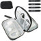 VINEST Kabeltasche Organizer, Tragbare Kabel Organizer Tasche, Doppelschicht Kabel Organizer Reise, Wasserdicht Schwarz Tech Pouch, Cable Organizer Bag mit 4 Drahtbinder, für USB-Ladekabel