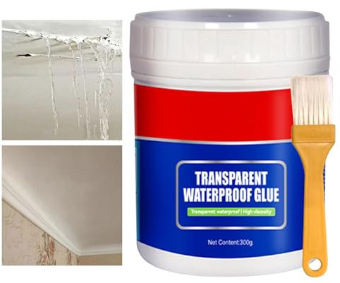 Derwrtup Transparente wasserdichte Beschichtung, wasserfeste, auslaufsichere Farbe,Flüssiger, auslaufsicherer Dichtungskleber | Transparenter Innen- und Außenwandkleber für Fensterbrett,