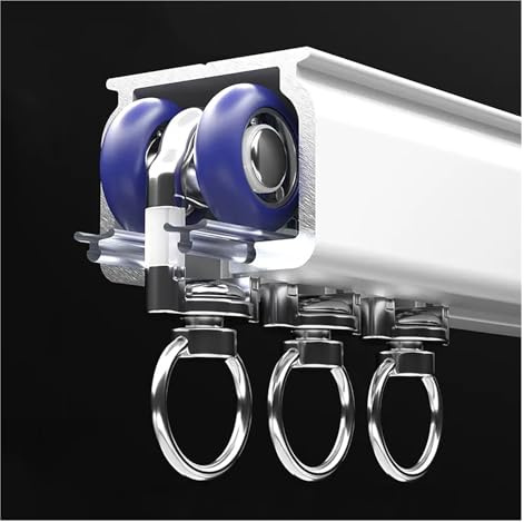 XBDLYQBD Heavy Duty Curtain Track Ceiling Mount For Heavy Curtains, Home Commercial Extra Long Straight Curtain Rail Room Divider, 2mm Thick Curtain Rod For Living