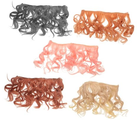 SEWACC 5st Puppe Perücke Haarreihe Puppenhaar-DIY-perücken Lockige Puppenhaarperücke Dekorative Puppenperücke Zubehör Für Die Puppenherstellung Perücke Zum Basteln Hochtemperaturdraht