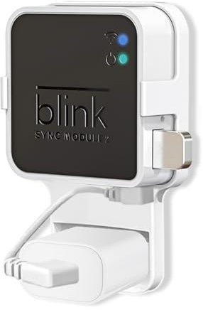 Sync Module 2 Outlet Wall Mount for Blink Doorbell Camera, Window Sensors Accessories,Doorbell Chime Inside House Bracket Holder with Short Cable (1 Wall Holder)