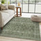 HUGEAR Vintage Grün Waschbarer Teppich Wohnzimmer 120x170cm Retro Rugs for Living Room Weich rutschfest Groß Tepich Kurzflor Schlafzimmer Carpet Living Room Bedroom Esszimmer Teppiche Büro
